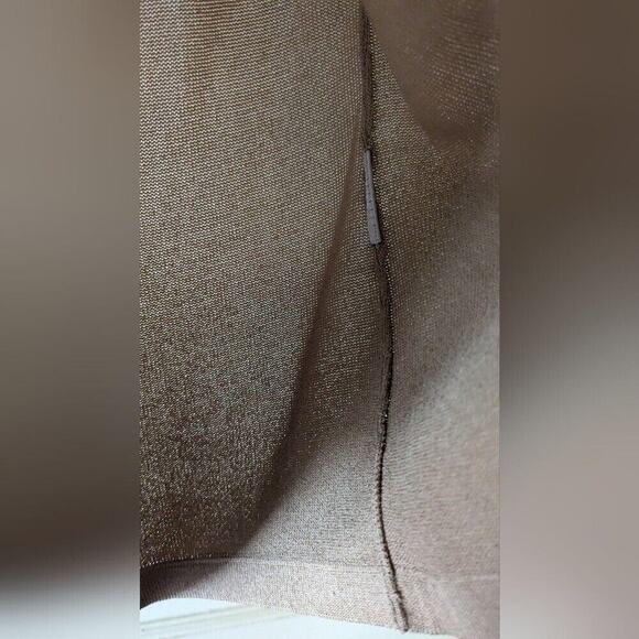 Talbots Sleeveless Bare Silk Ombre Fade Brown Beige Beaded V-Neck top, size S - Picture 5 of 7